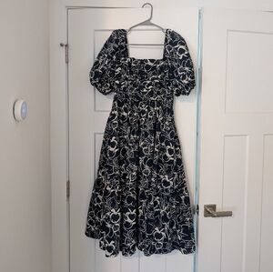 Abercrombie & Fitch Emerson Poplin Puff Sleeve Midi Dress - M